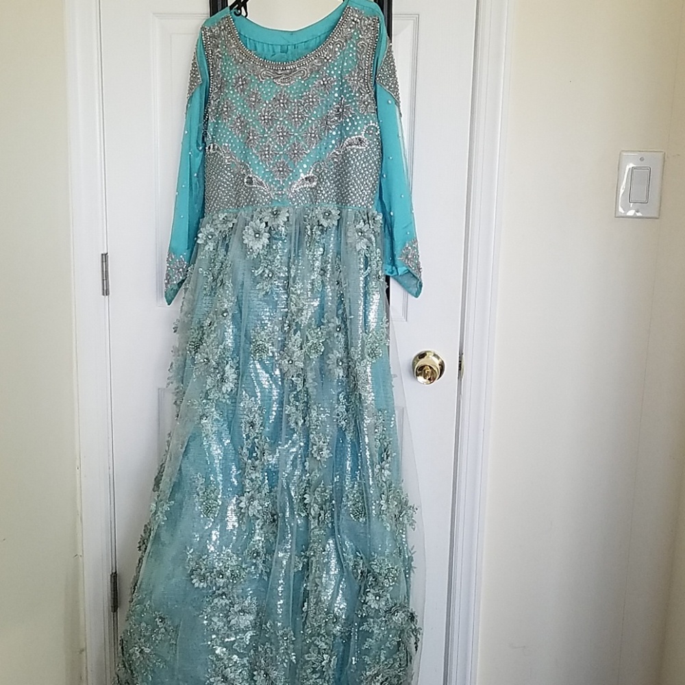 Pakistani bridal shalwar kameez gown with hijab